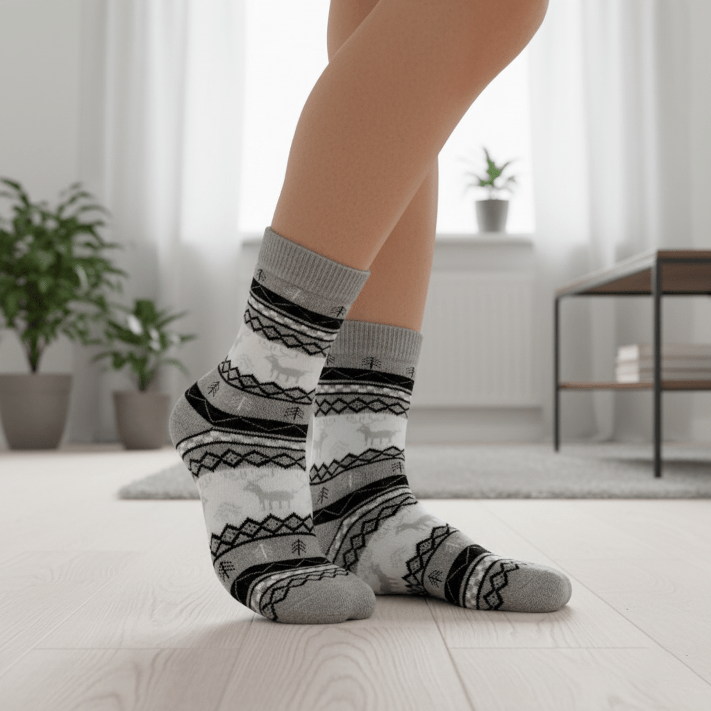 Full-length wool socks for winter comfort7
