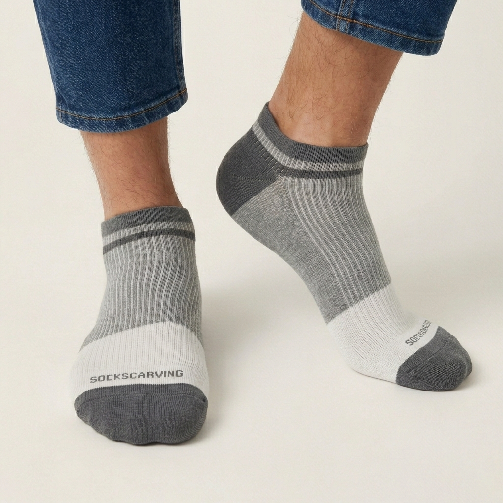 -Avik Socks - White Grey-