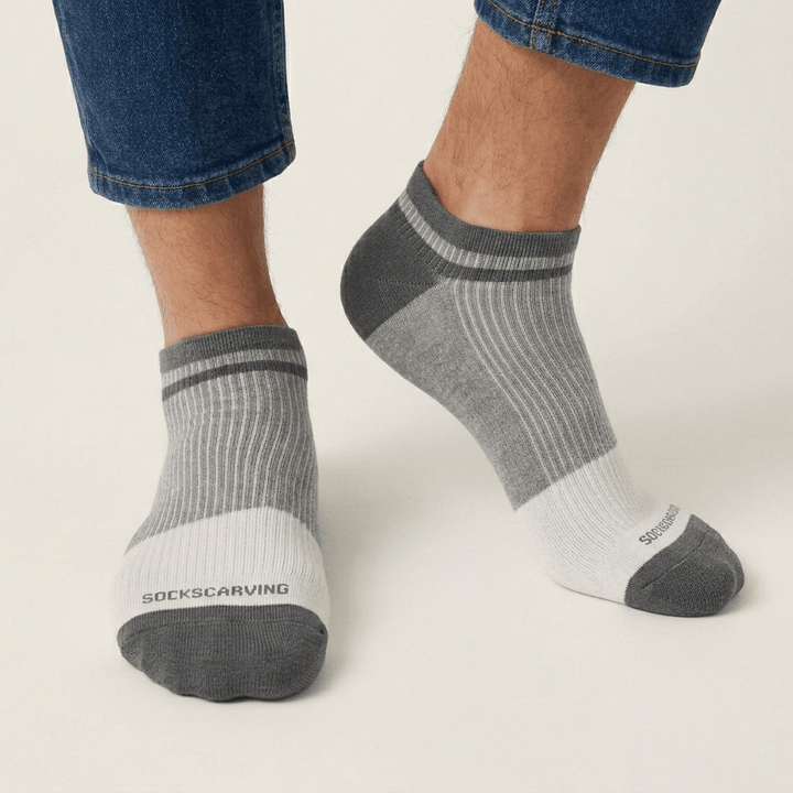 -Avik Socks - White Grey-