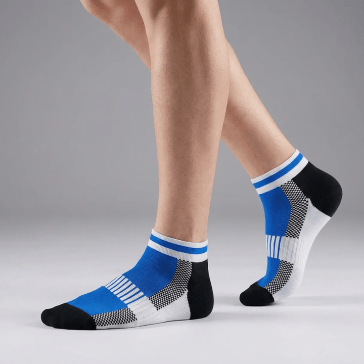 -Airofit Cushioned Ankle Socks-Blue/White-