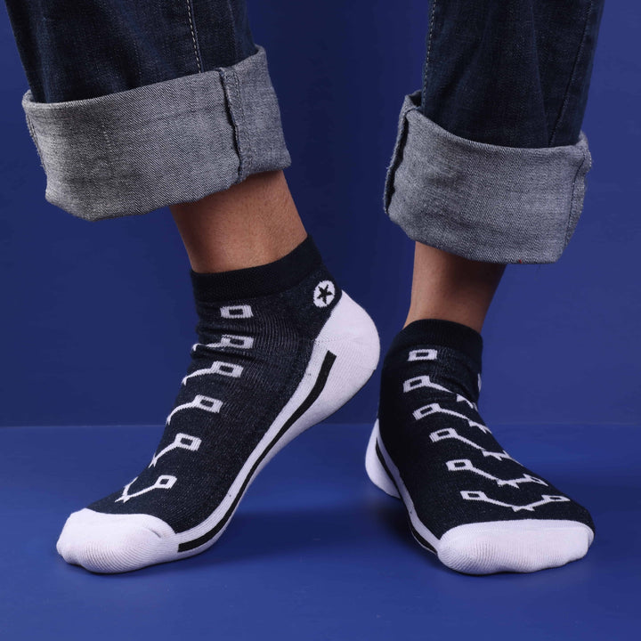 BLACK- URBAN SHOE EDITION ANKLE LENGTH SOCKS