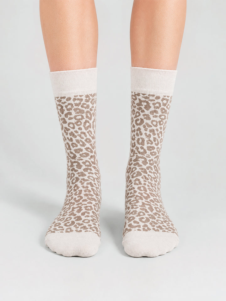 Ivory Leopard Socks- Safari Edition