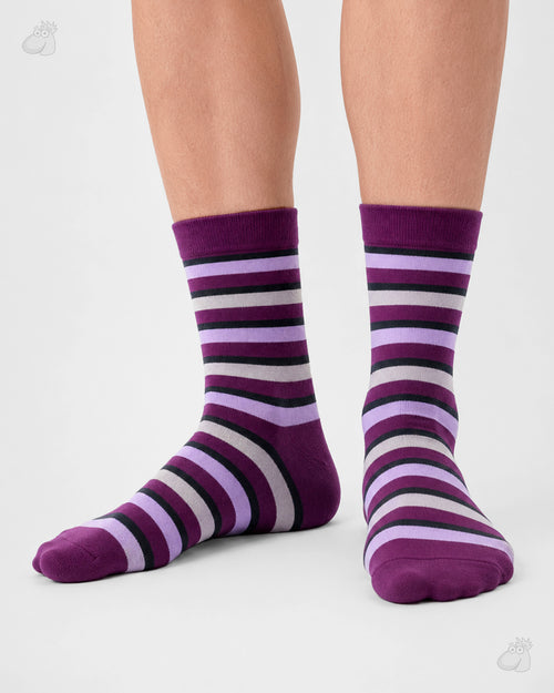 Plum Parallel Socks