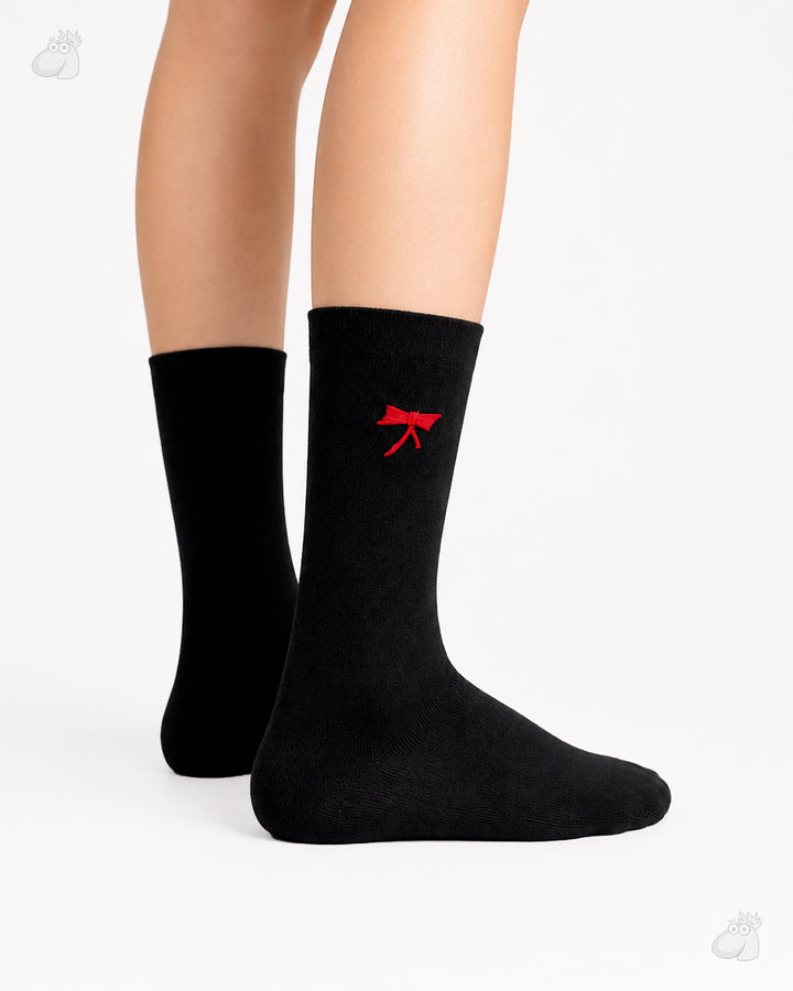 Samarth Collection - Red Bow, Handcrafted Socks