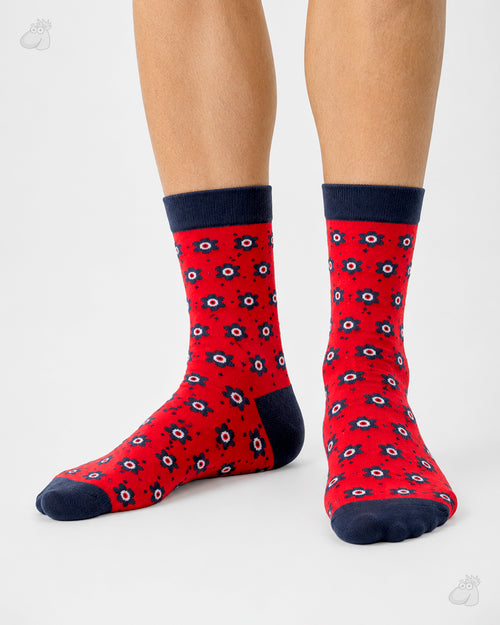 Crimson Bloom Socks