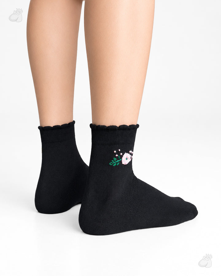 Samarth Collection - Pink Flower, Handcrafted Socks
