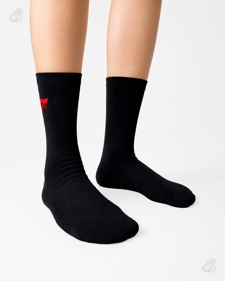 Samarth Collection - Red Bow, Handcrafted Socks