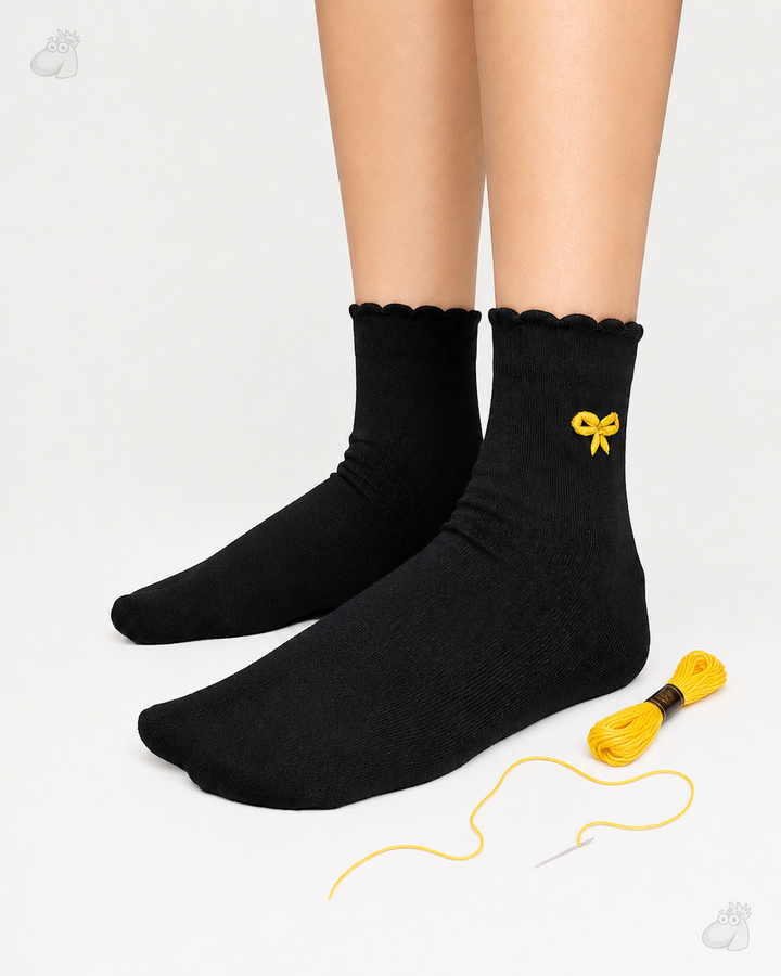 Samarth Collection - Yellow Ribbon, Handcrafted Socks