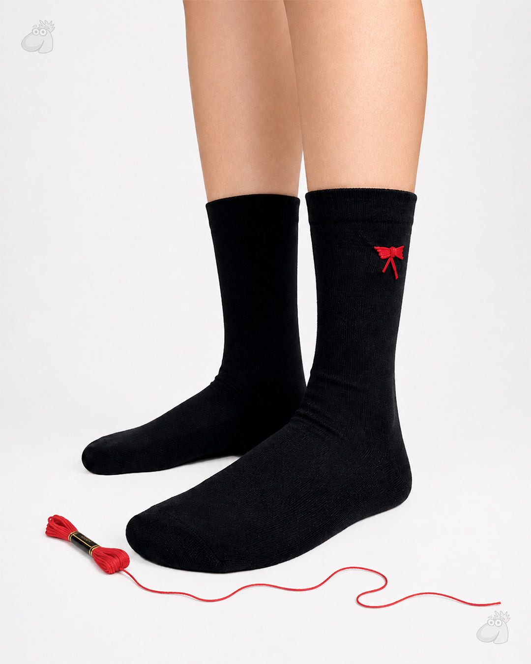 Samarth Collection - Red Bow, Handcrafted Socks