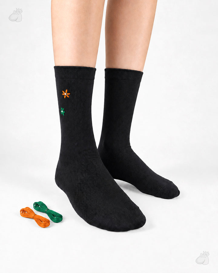 Samarth Collection - Three Flowers, Handcrafted Socks