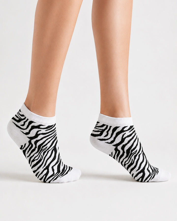 Classic Zebra Socks Ankle Length- Safari Edition