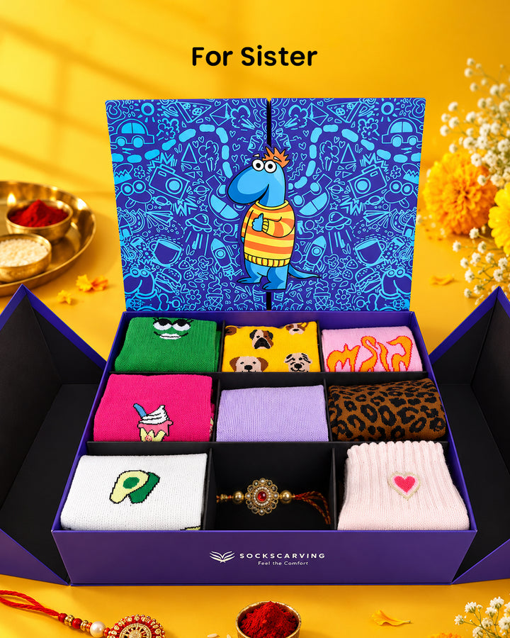 Rakhi Gifting Box – 8 Pairs + Rakhi