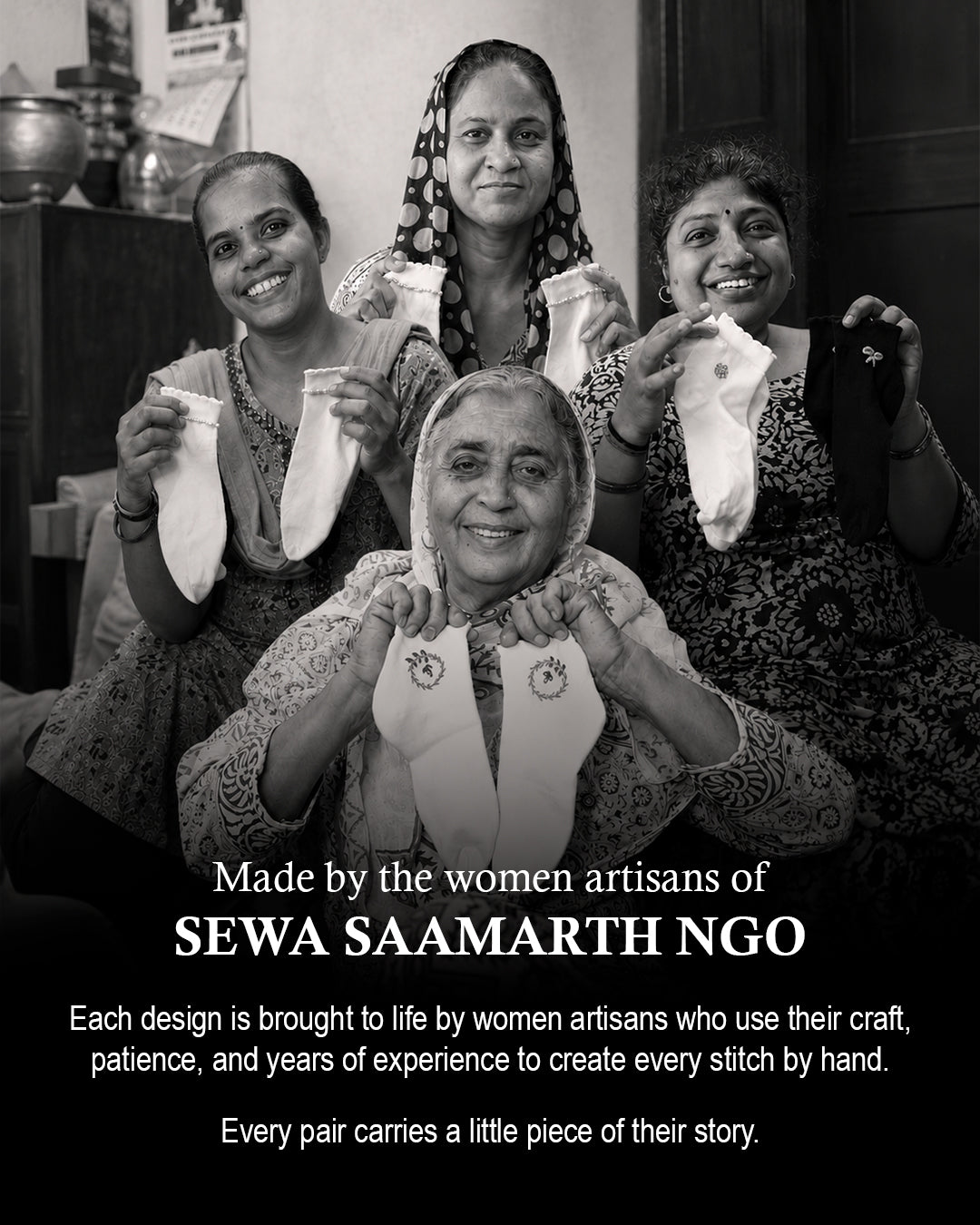 Samarth Collection - Pearl Flower, Handcrafted Socks