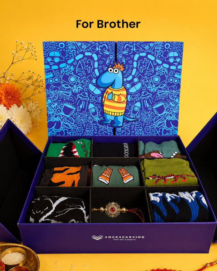Rakhi Gifting Box – 8 Pairs + Rakhi