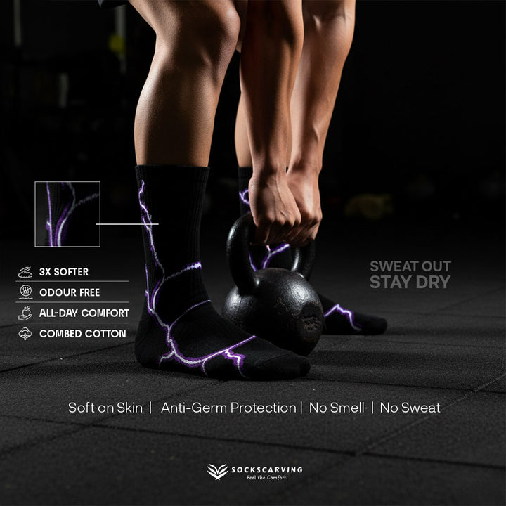 Lightning Edition Bold Crew Socks Pack of 5 – Sockscarving