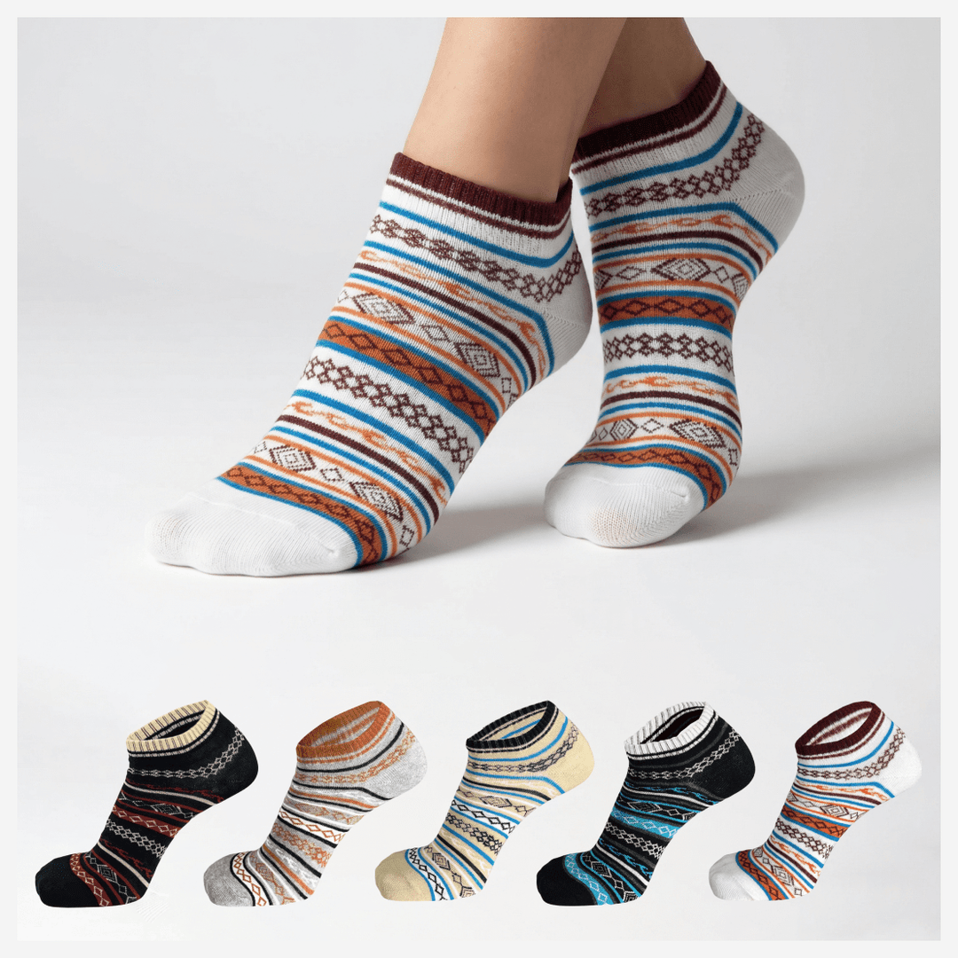 Multicolor invisible no-show socks pack of 5 – extra cushion combed cotton unisex socks | Sockscarving®
