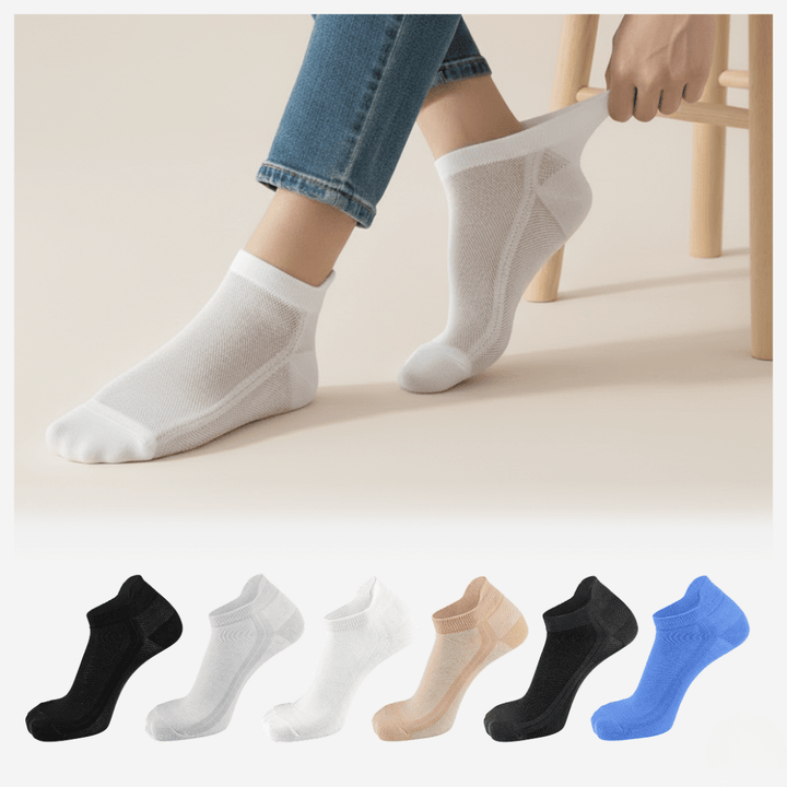 Netshot Edition 360° airflow ankle socks pack of 6 – breathable mesh cotton socks for men and women | Sockscarving®