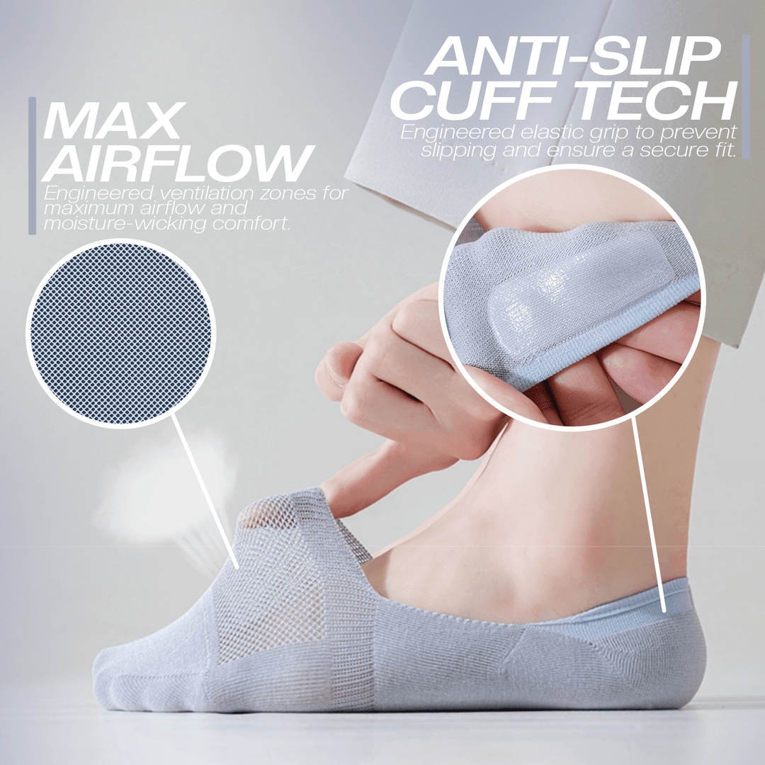 No-Slip Loafer Socks Pack of 8 Invisible Anti-Slip – Sockscarving