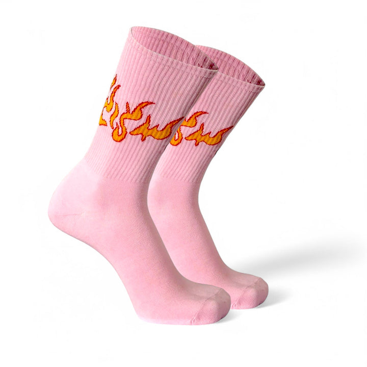 -PINK/YELLOW FLAME- FIRE 2.0 SOCKS-