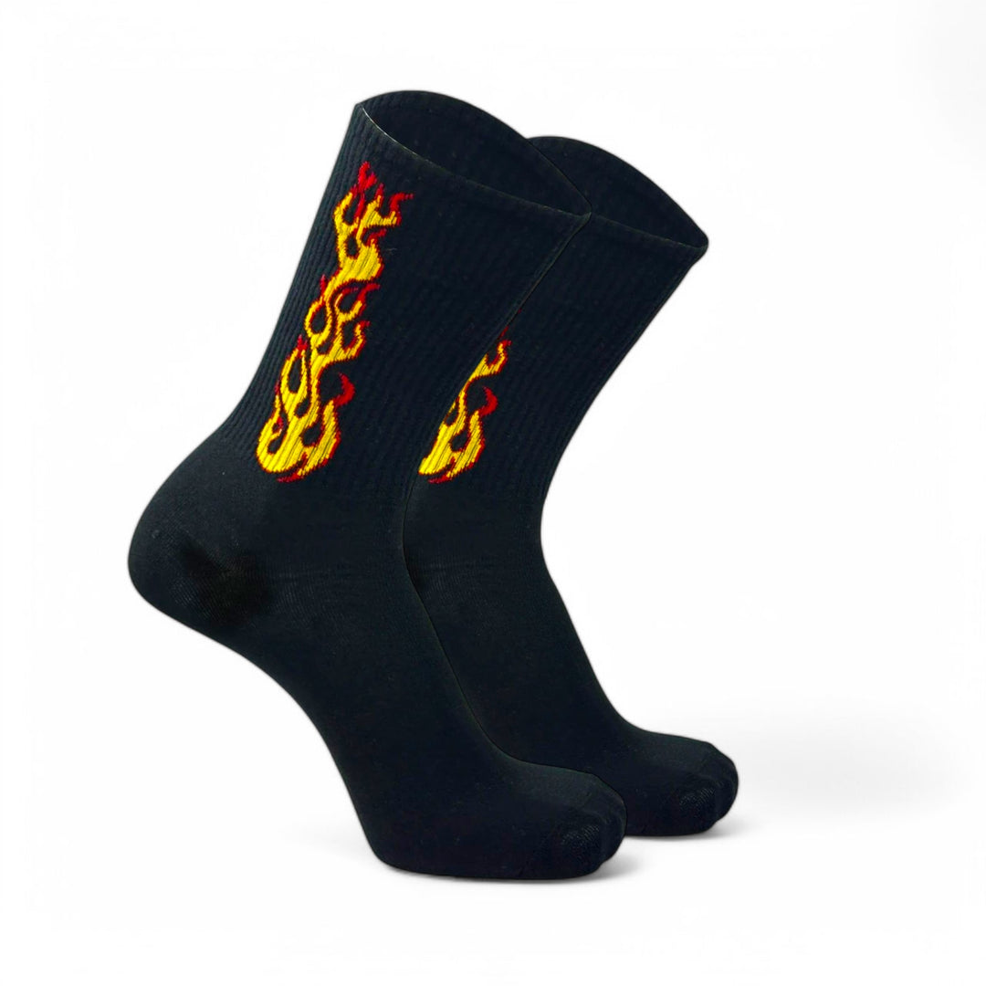 -BLACK/YELLOW FLAME- FIRE 2.0 SOCKS-