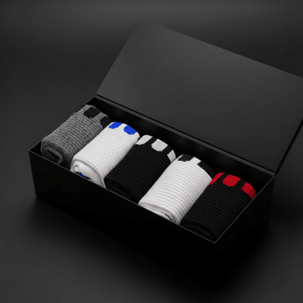 Full-length sports crew socks worn during gym workout – performance booster sports edition | Sockscarving®-Performance Booster Sports Edition-