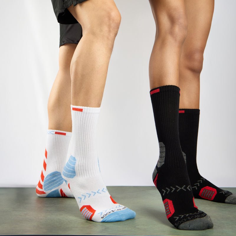 Level-Up sports crew socks for running and jogging – breathable combed cotton athletic socks | Sockscarving®-LEVEL-UP SPORTS EDITION-