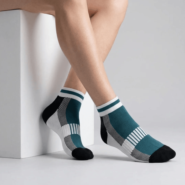 -Airofit Cushioned Ankle Socks-Green/White-