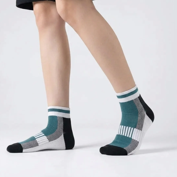 Airofit Cushioned Ankle Socks-Green/White