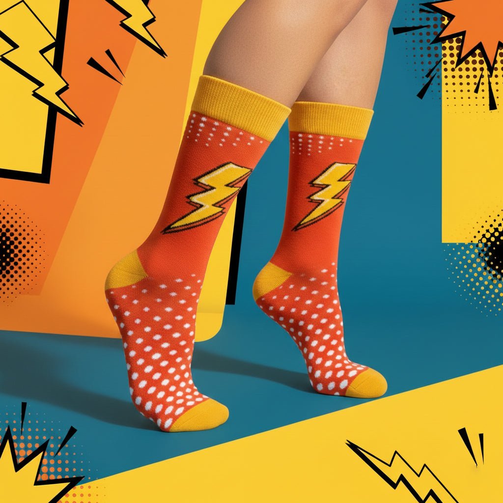 funky-crew-socks-unisex-style-Sockscarving® Flash Pop Full-Length Edition (Pack of 1)-
