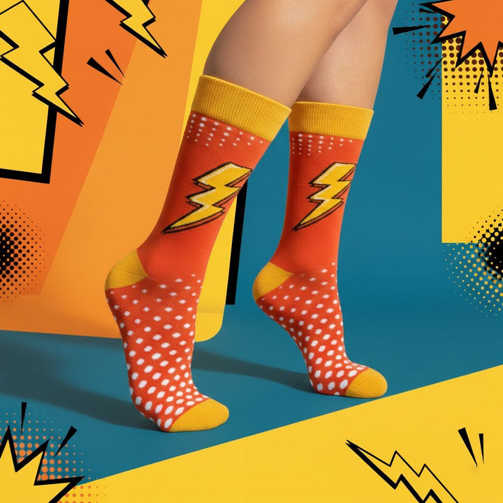 funky-crew-socks-unisex-style-Sockscarving® Flash Pop Full-Length Edition (Pack of 1)-