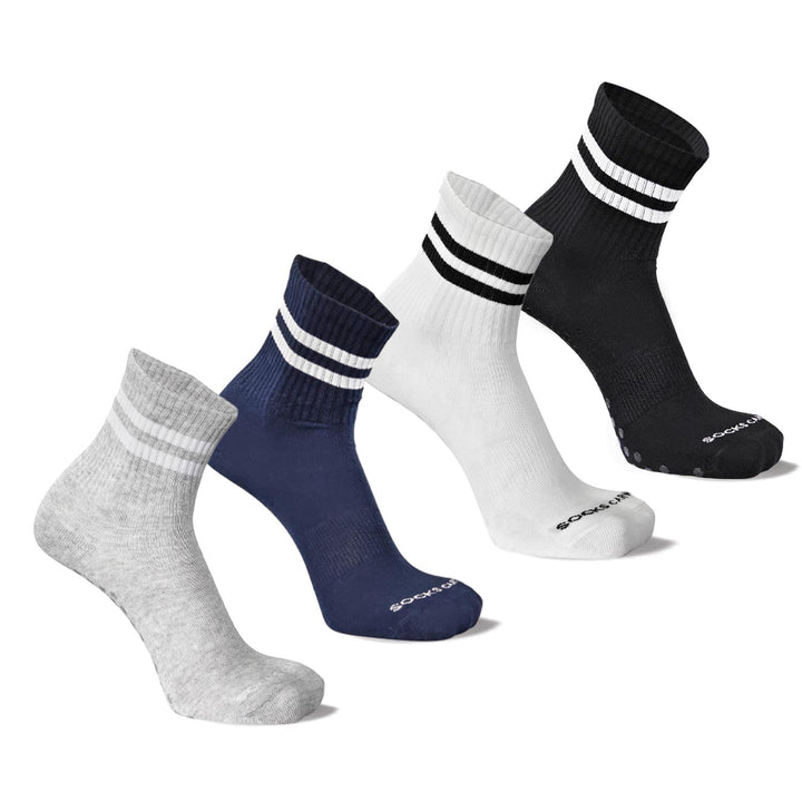 Silicon Grip Socks- Black, Blue, White, Grey (Best For Yoga, Gym, Sports, Pilates)