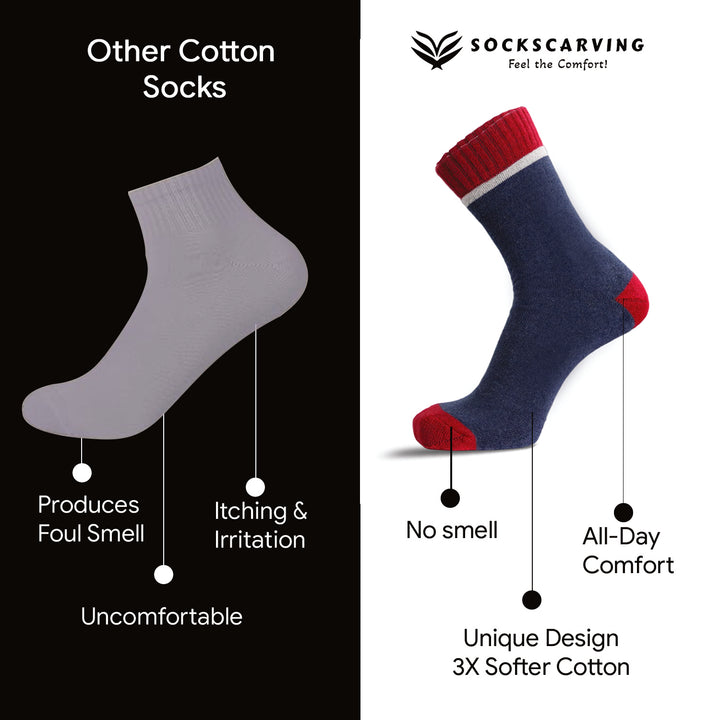 -Sockscarving® Drizy Edition Extra Cushion Cotton Socks | Pack of 5-