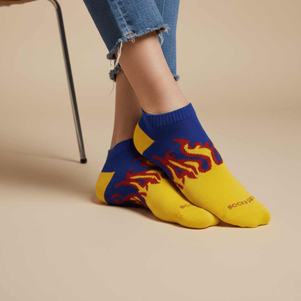 -FIRE NO-SHOW - YELLOW/BLUE- RED FLAMES-