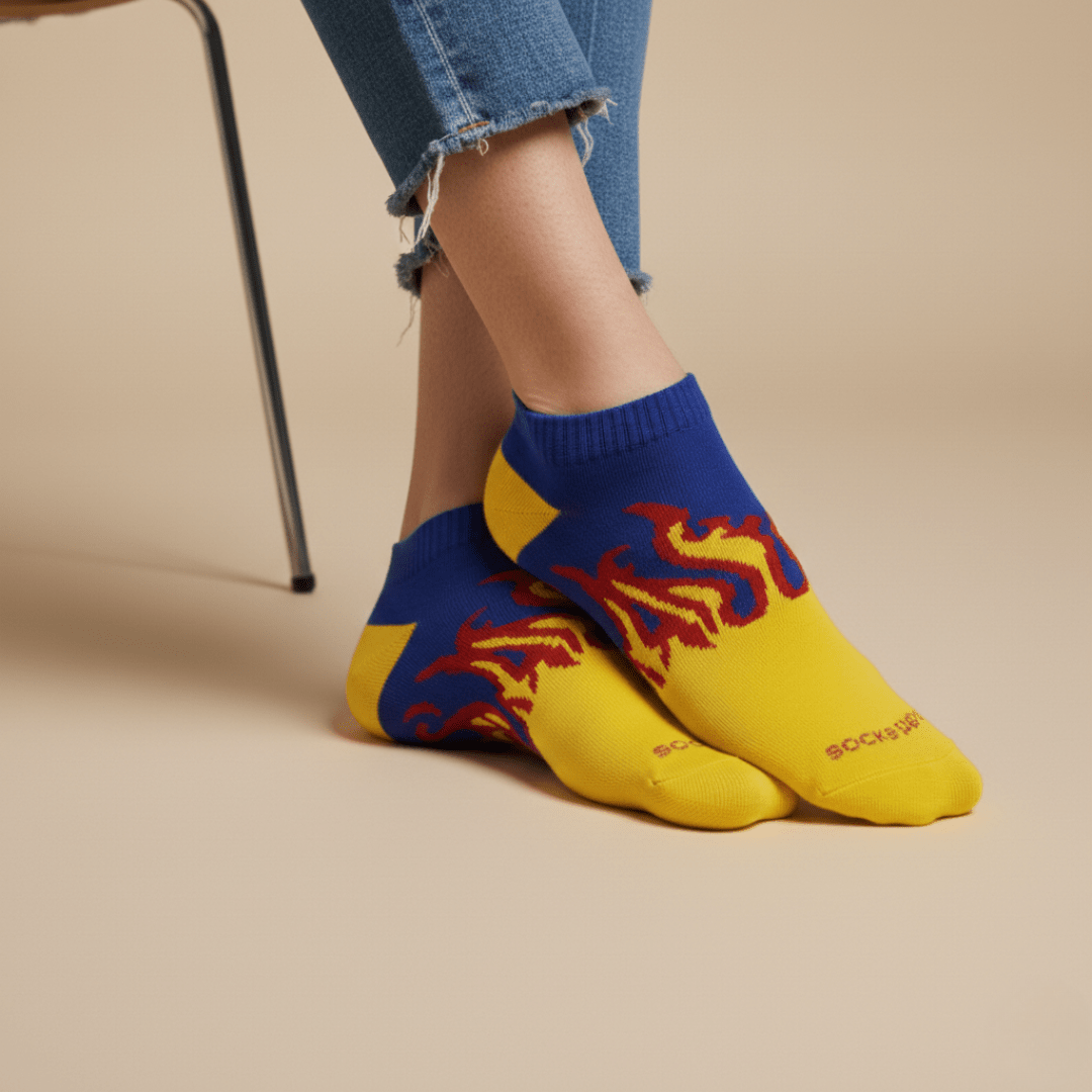 -FIRE NO-SHOW - YELLOW/BLUE- RED FLAMES-