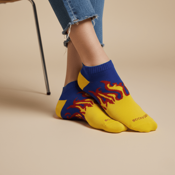 -FIRE NO-SHOW - YELLOW/BLUE- RED FLAMES-