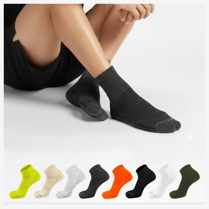 Vibrant Edition cushioned crew socks pack of 8 – 180° airflow design gym socks for men and women | Sockscarving®