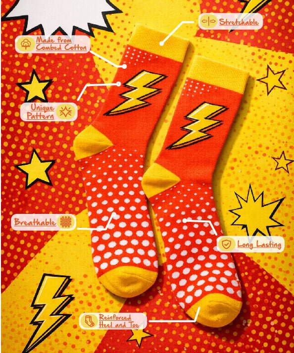 yellow-orange-pop-design-socks-Sockscarving® Flash Pop Full-Length Edition (Pack of 1)-