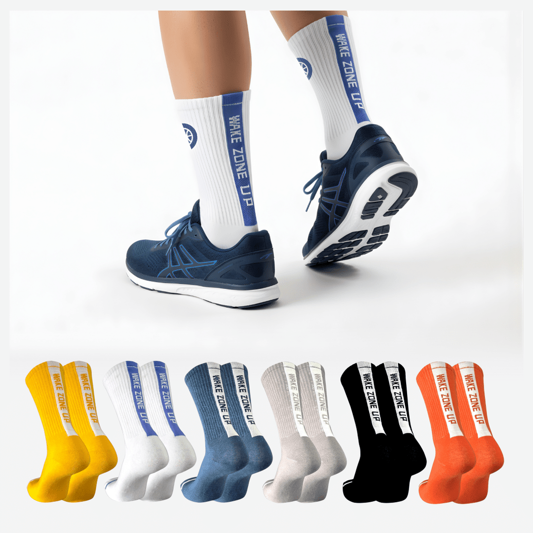 Sockscarving Zone-Up Edition full-length sports crew socks pack flat lay

-Zone-Up Edition-