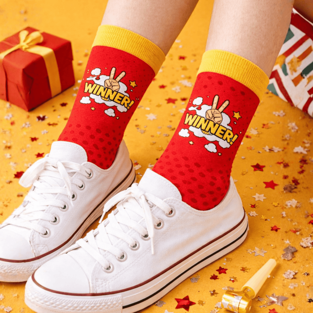 Breathable cotton winner socks unisex-Sockscarving® Winner Comfort Pop Full-Length Edition-