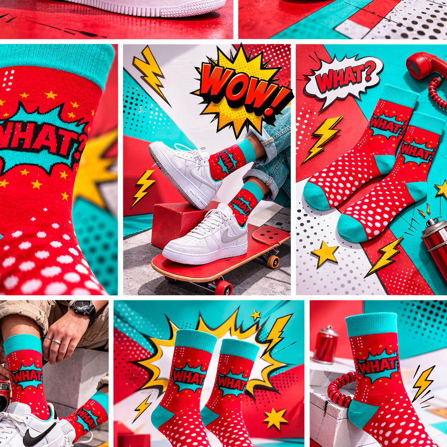 Breathable cotton full-length funky socks