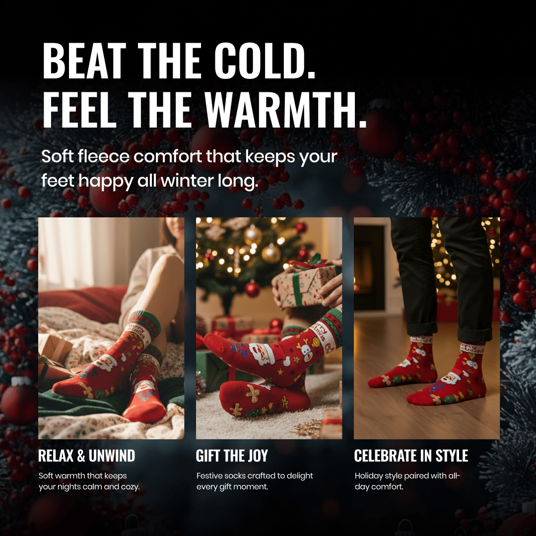 Premium chrome cotton Santa festive socks
-Sockscarving&