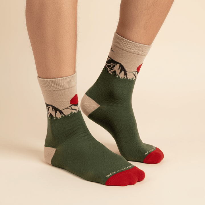 Lightweight sweat-wicking Mountain socks for comfort
