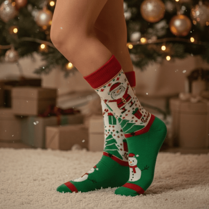 Christmas themed snowman cotton socks
