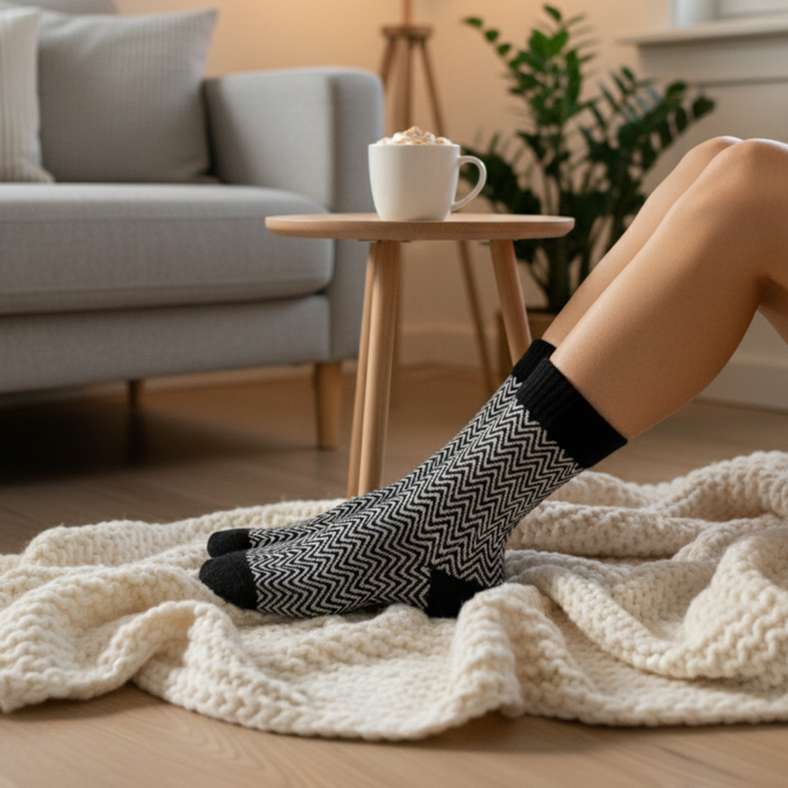 Classic herringbone socks collection with timeless zigzag patterns