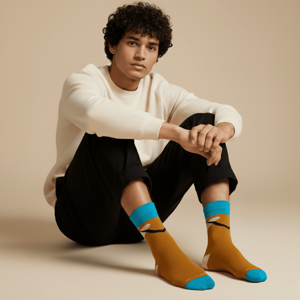 Desert inspired breathable cotton socks for everyday wear
-Wandersocks Socks- Desert-