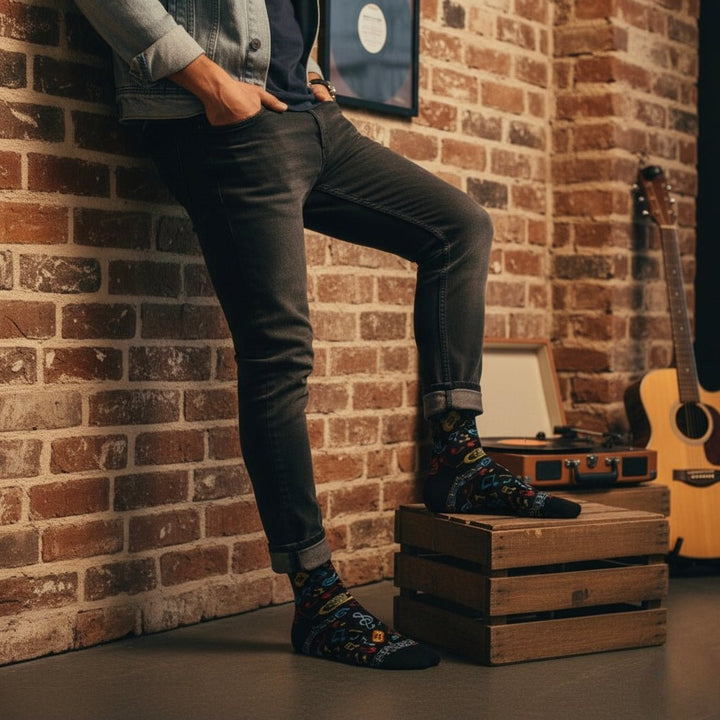 Designer socks for men from Sockscarving Harmonic Limited Edition-Sockscarving&