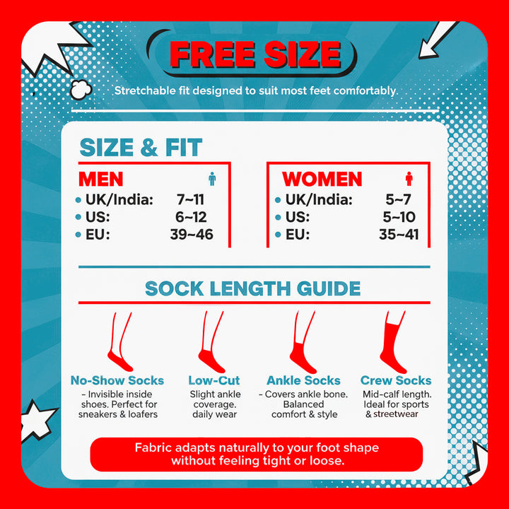 Everyday full-length red white socks for comfort