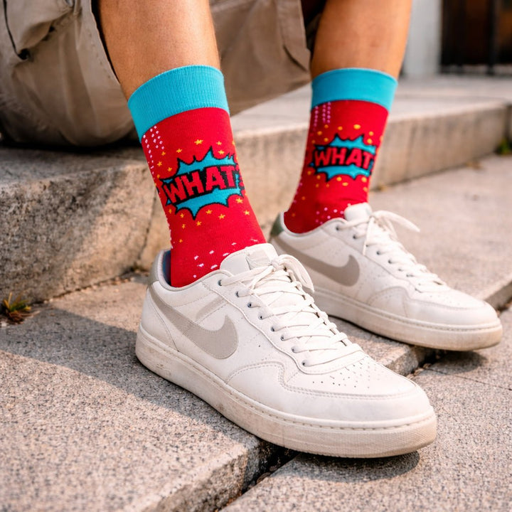 Everyday comfort pop socks made in India-Sockscarving® What Pop Full-Length Edition (Pack of 1)-