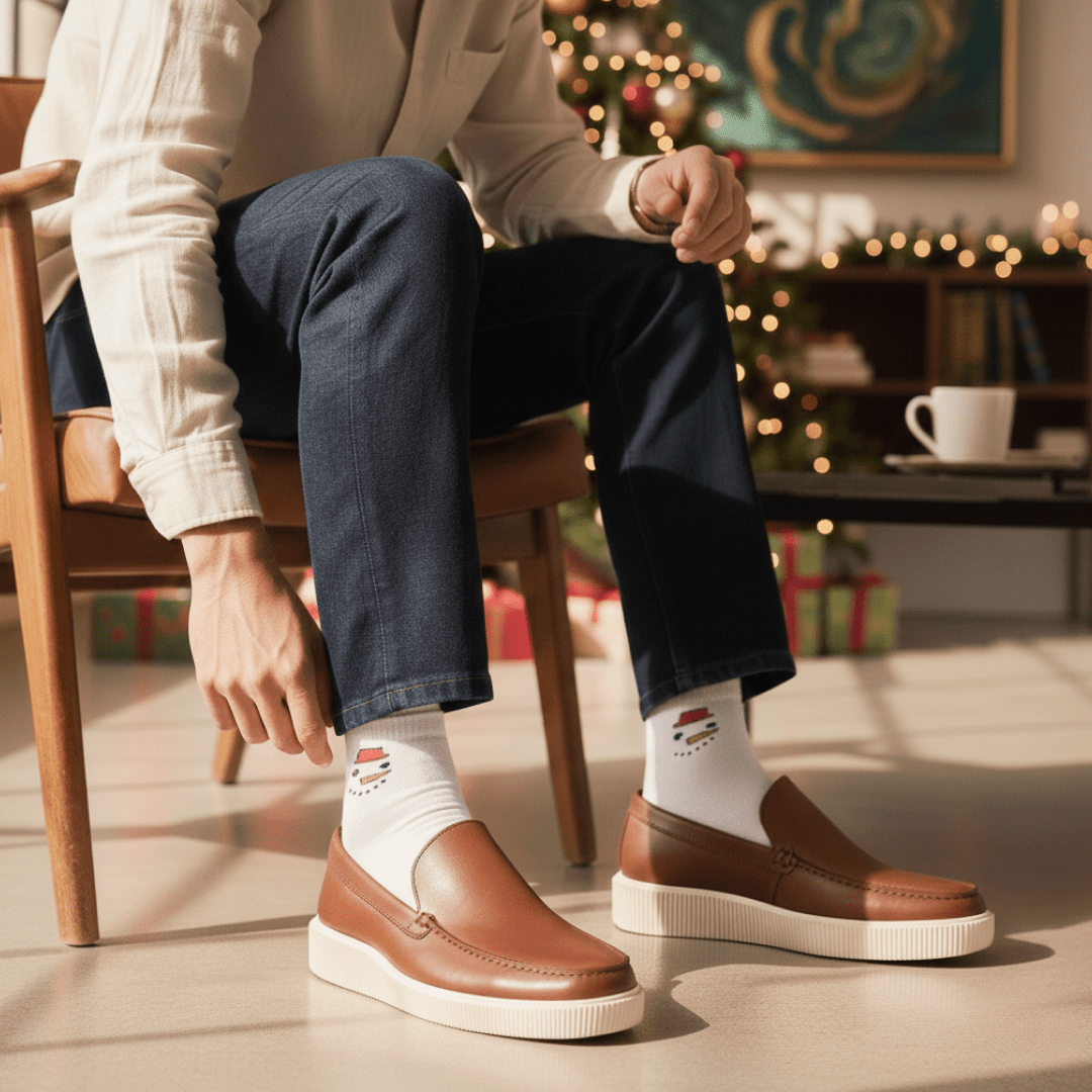Festive smile design socks with cheerful prints-Sockscarving Holiday Smile Edition-