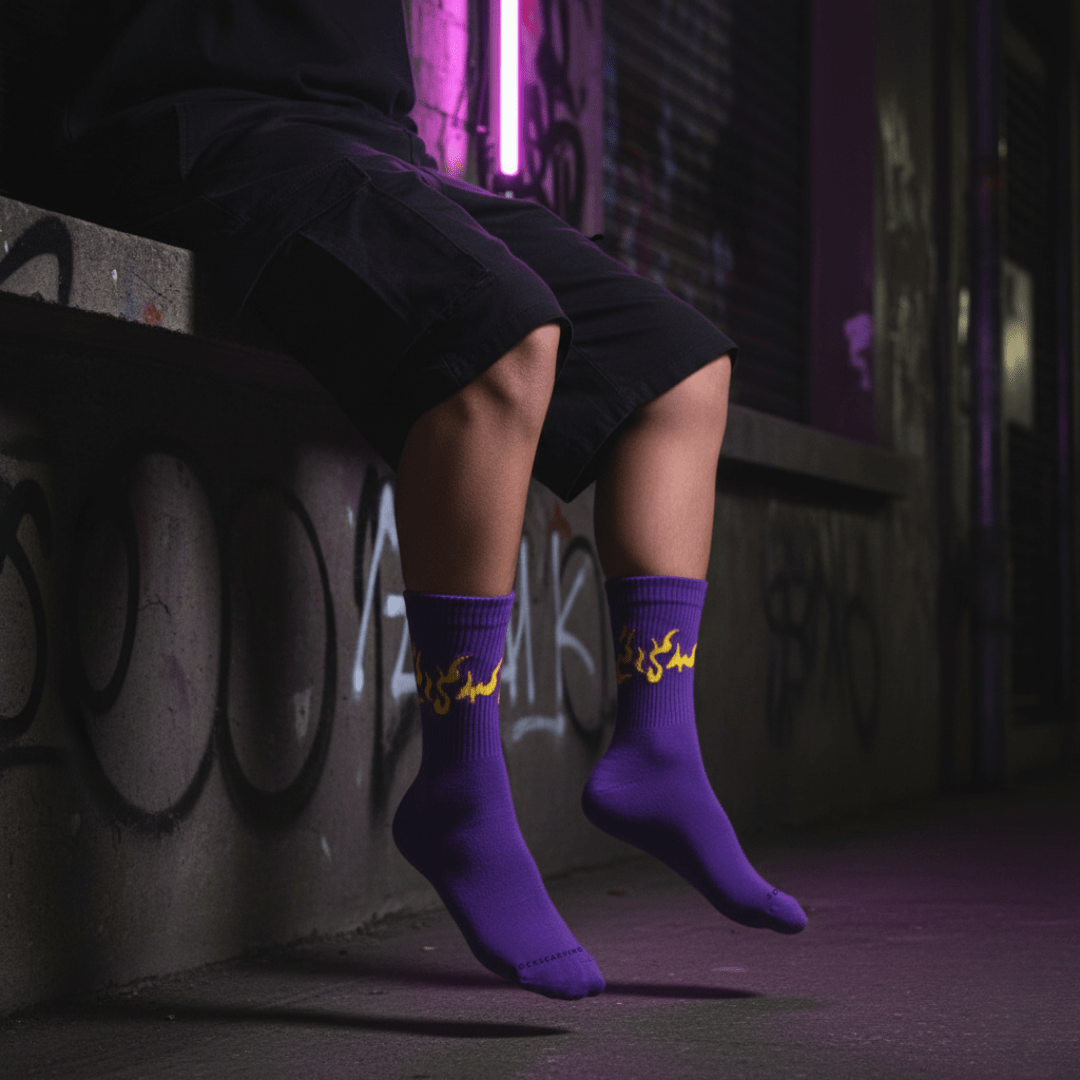fire 2.0 flame socks cotton full length unisex breathable anti odor socks7-Sockscarving® Fire 2.0 – Flame Statement Crew Socks (Pack of 6 | Unisex)-